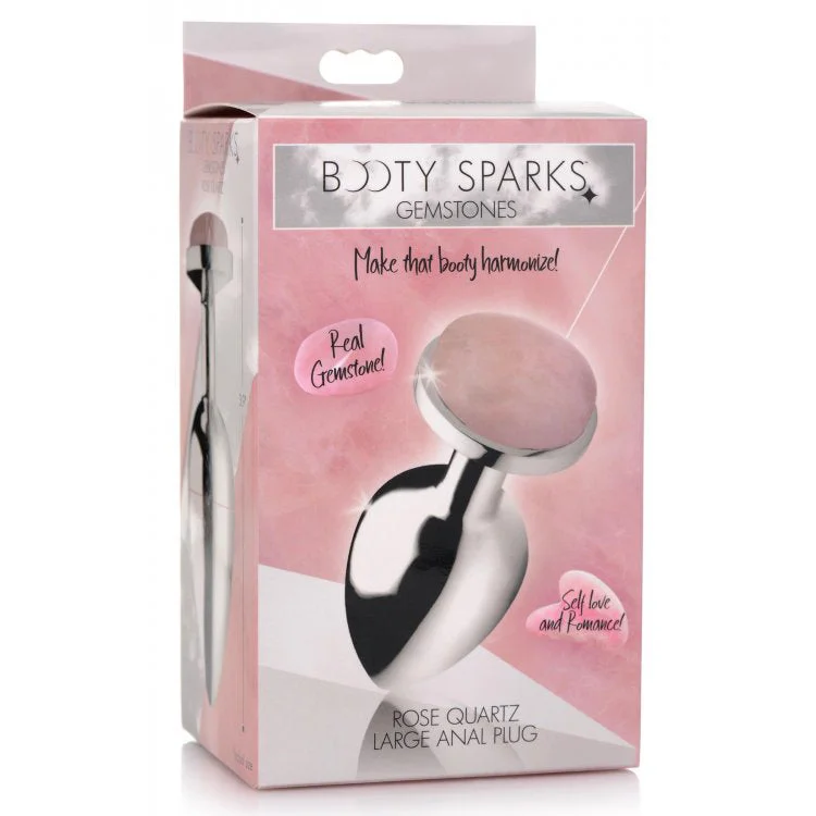 Booty Sparks Gemstones Rose Quartz Gem Large Anal Plug