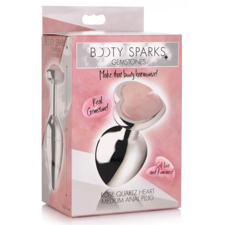 Booty Sparks Gemstones Rose Quartz Heart Medium Anal Plug