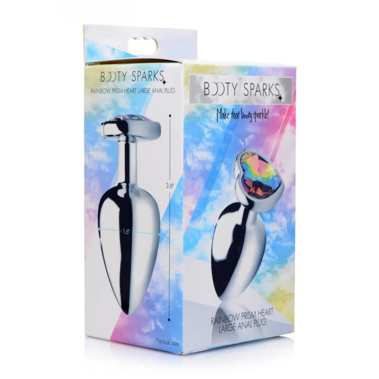 Booty Sparks Rainbow Prism Heart Anal Plug Large