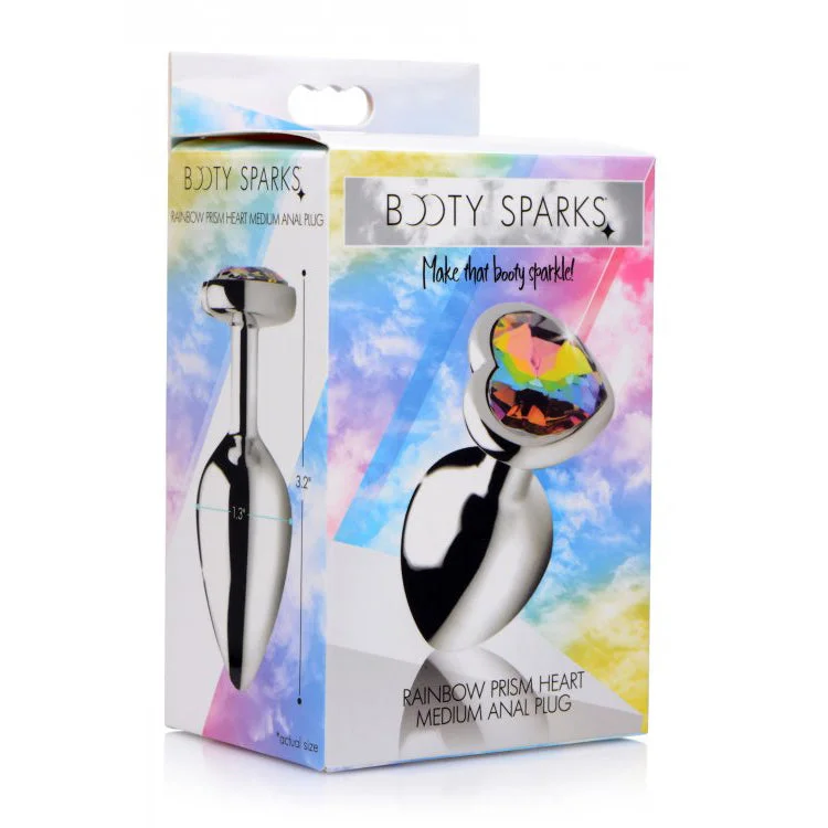 Booty Sparks Rainbow Prism Heart Anal Plug Medium