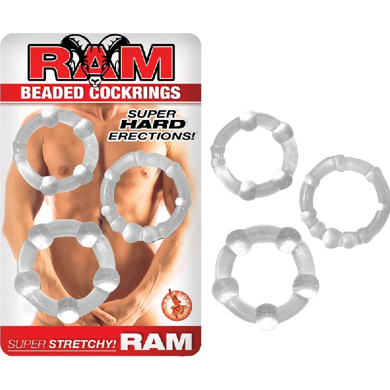 Ram Beaded Cockrings Clear