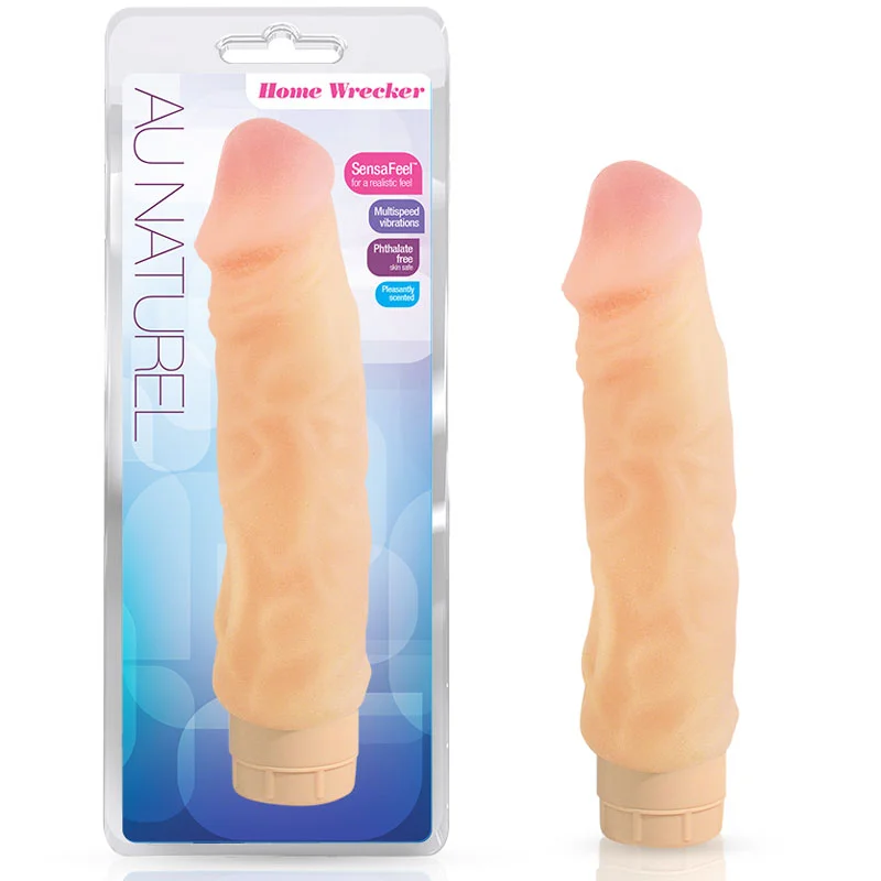 Blush Au Naturel Home Wrecker 9.5 in. Dual Density Vibrating Dildo Beige