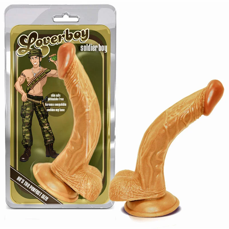 Blush Loverboy Soldier Boy Realistic 8 in. Dildo with Balls & Suction Cup Beige