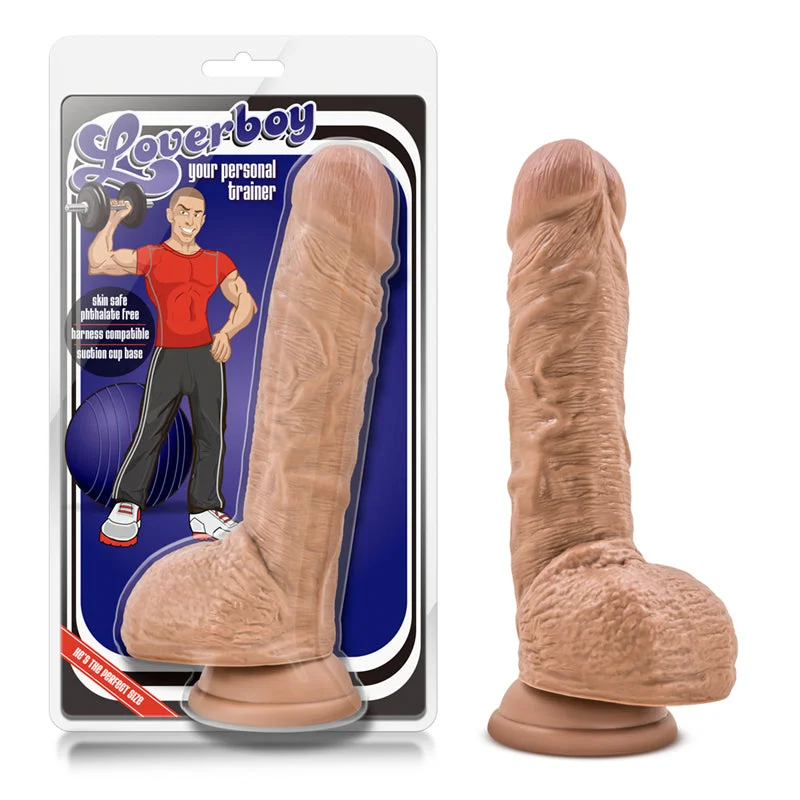 Blush Loverboy Your Personal Trainer Realistic 9 in. Dildo with Balls & Suction Cup Tan