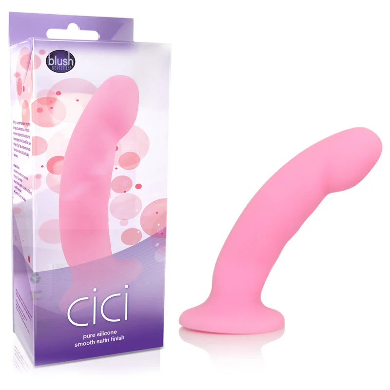 Blush Luxe Cici 6.5 in. Curved Silicone Dildo Pink