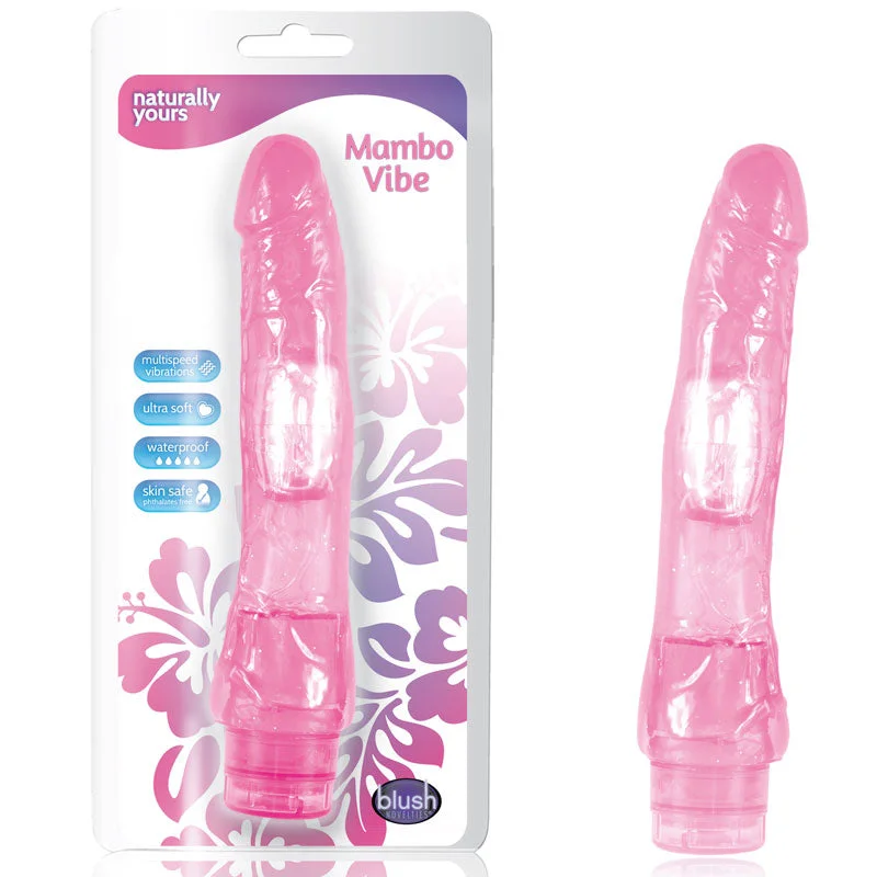 Blush Naturally Yours Mambo Vibe Realistic 9 in. Vibrating Dildo Pink