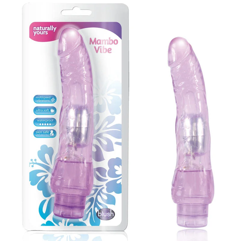 Blush Naturally Yours Mambo Vibe Realistic 9 in. Vibrating Dildo Purple