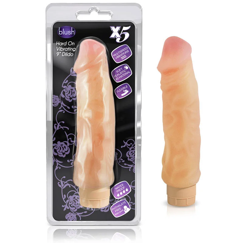 Blush X5 Plus Hard On Realistic 9 in. Vibrating Dildo Beige