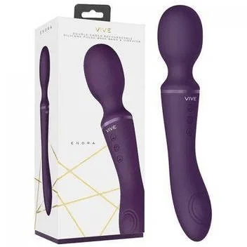 VIVE - Enora Wand & Vibrator Double Ended Rechargeable Purple