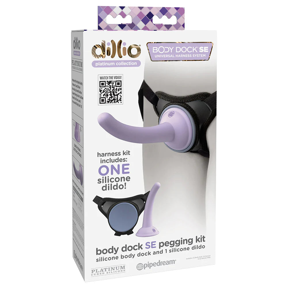 Pipedream Dillio Platinum Body Dock SE Pegging Kit with 5 in. Silicone Dildo