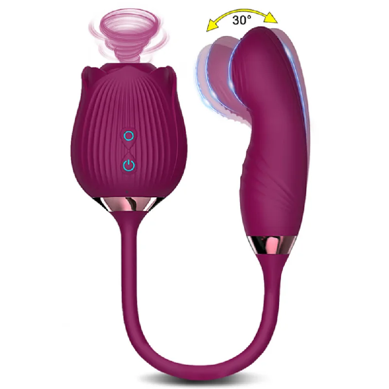 Rose Vibrator Female Clitoris Nipple Clit Sucker G Spot Finger Wiggle