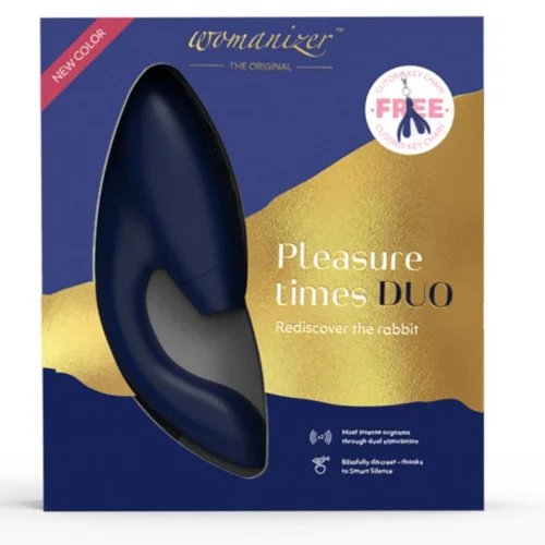 WOMANIZER DUO CLITORAL & G SPOT STIMULATOR BLUEBERRY