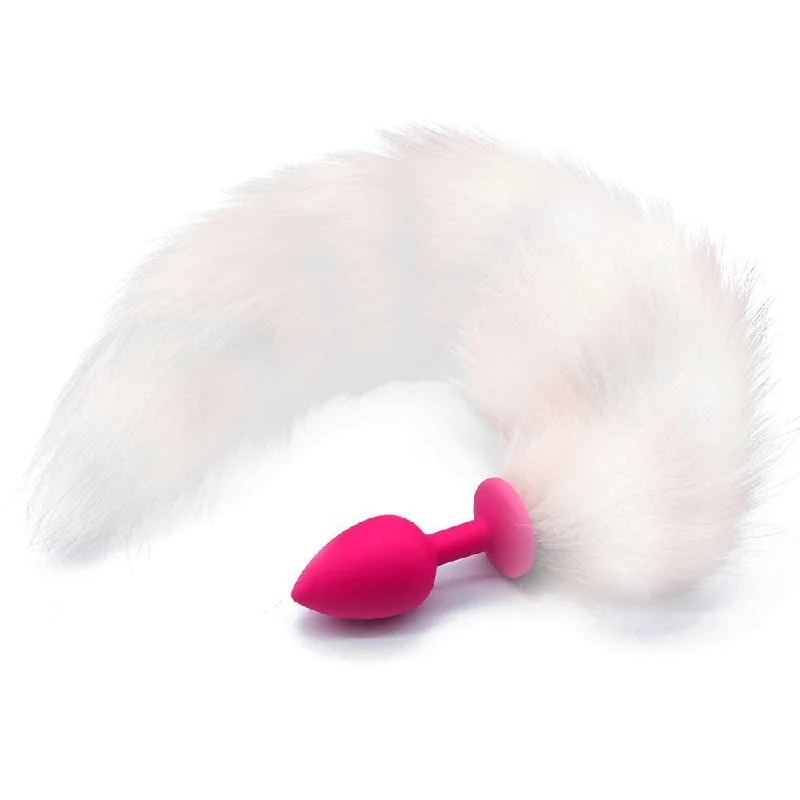 14" Tail White Cat Silicone Plug