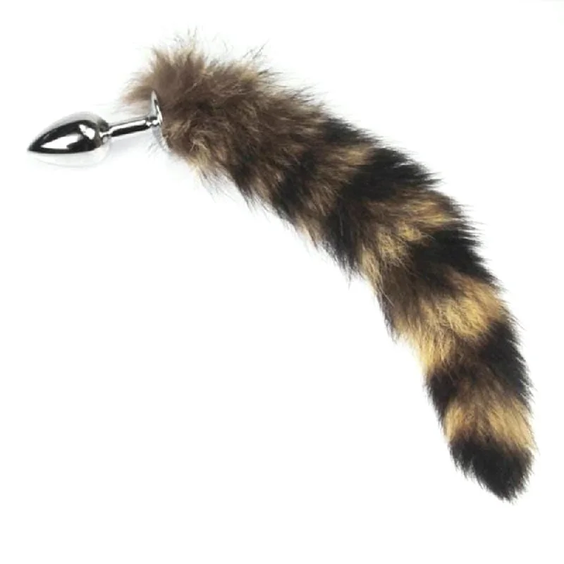 16" Brown Cat Tail with Stainless Steel Plug