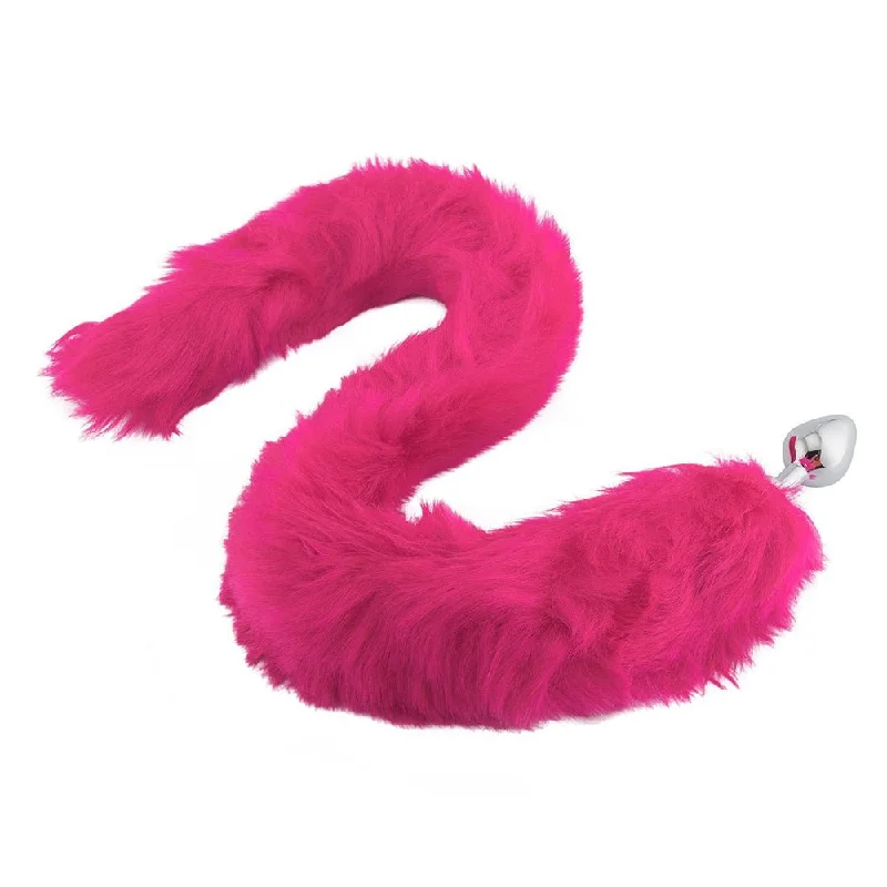 32" Pink Fox Tail Plug