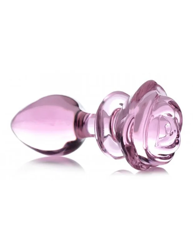 Booty Sparks Pink Rose Glass Plug