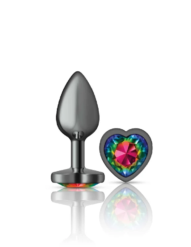 Cheeky Charms Gunmetal Heart Rainbow