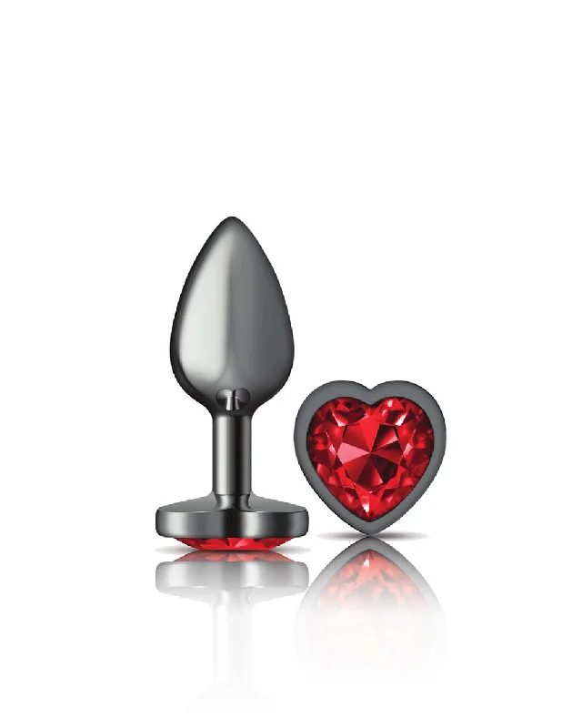 Cheeky Charms Gunmetal Heart Red