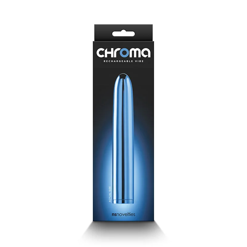 Chroma Rechargeable Vibe 7 in. Blue