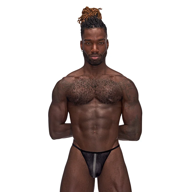 Male Power Landing Strip Micro Thong Black L/XL