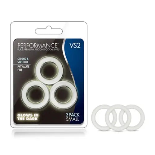 Blush Performance VS2 Pure Premium Silicone Cockrings 3-Pack Small White