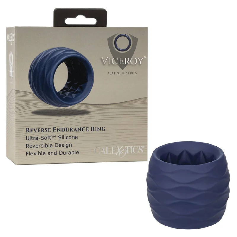 Viceroy Reverse Endurance Ring Blue Silicone Cock Ring by Cal Exotics