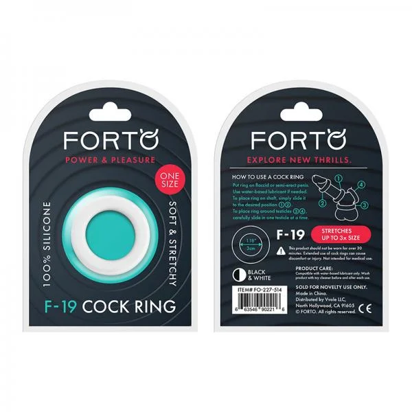 Forto F-19: 100% Liquid Silicone 2-tone C-ring Black/white