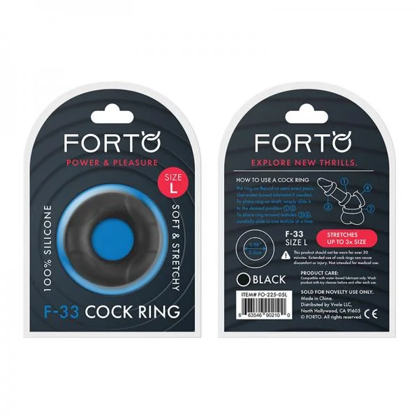 Forto F-33: 25mm 100% Liquid Silicone C-ring Lg Black