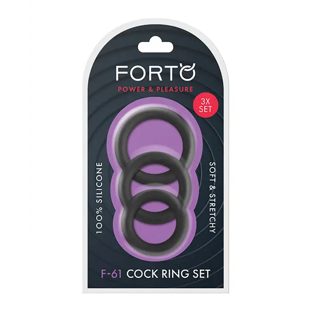 Forto F-61 3-Piece Silicone Cockring Set