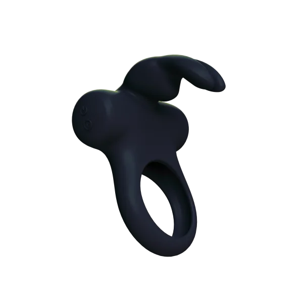 Frisky Bunny Vibrating Ring Black