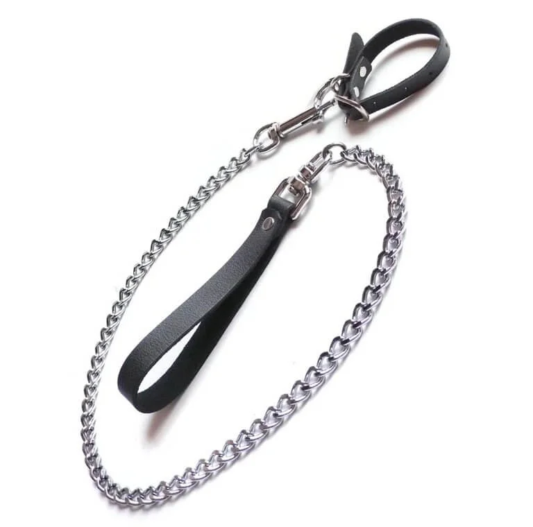 Kinklab Cock Ring and Chain Leash Set