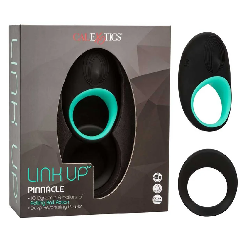 Link Up Pinnacle Silicone Vibrating Cock Ring | Rechargeable 10 Speed Gyrating Couples Toy