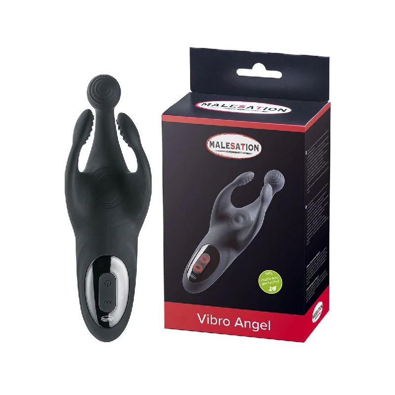 Malesation - Vibro Angel - Vibrerende Penis Stimulator - Zwart