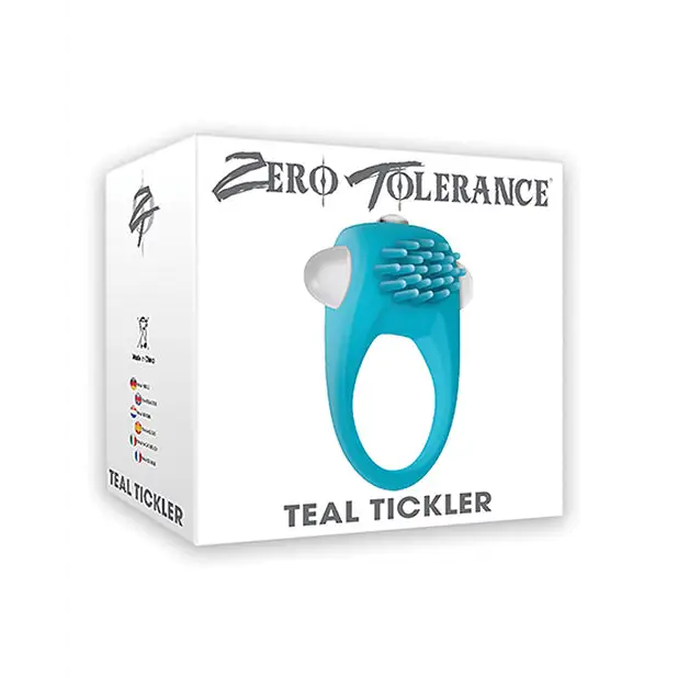 Zero Tolerance Teal Tickler Single-Speed Vibrating Silicone Cockring Teal